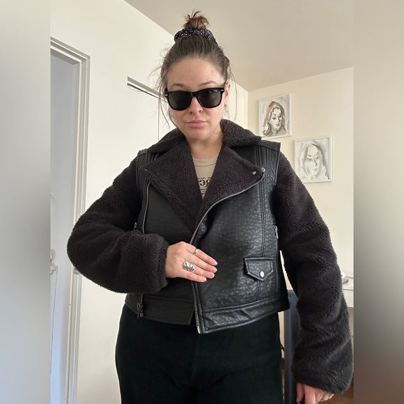 Leather jacket size large ( L) Aviator bomber - Picture 5 of 11